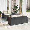 vidaXL Gartensofa-set mit Speicher 6 pcs Schwarz und Creme Poly-Rattan