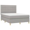 vidaXL Boxspringbett mit Matratze Hellgrau 140x200 cm Stoff