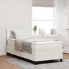 vidaXL Boxspringbett Creme und Wei&szlig; 193 x 90 x 88 cm Cordstoff