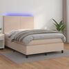 vidaXL Boxspringbett mit Matratze & LED Cappuccino-Braun 140x200cm
