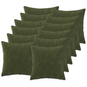 vidaXL Kissen 12 stk. HEERLEN Gr&uuml;n 40 x 40 cm Mikrofaser Fleece