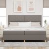 vidaXL LED Boxspringbett mit Matratze Taupe 200 x 200 cm Stoff