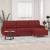 vidaXL 3-Sitzer-Sofa mit Hocker Weinrot 210 cm Stoff