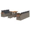 vidaXL Gartensofa-set 10 pcs Grau Poly-Rattan