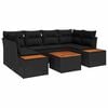vidaXL Gartensofa-set mit Kissen 6 pcs Schwarz Poly Rattan