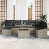 vidaXL Sofa Set mit Kissen mit Speicher 9 pcs Hellgrau Poly-Rattan