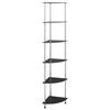 vidaXL Regal mit 6 Ablagen Schwarz 30x30x160 cm Hartglas