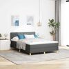 vidaXL Boxspringbett mit Matratze Dunkelgrau 140 x 200 cm Stoff