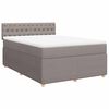 vidaXL Boxspringbett mit Matratze Taupe 160x200 cm Stoff