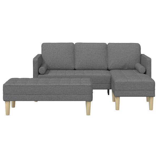 vidaXL Sofa Set mit Kissen 2 pcs Dunkelgrau Polyester