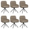 vidaXL Drehstuhl Esszimmer 6 pcs Kunstleder Cappuccino