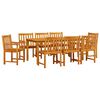 vidaXL Garten Essgruppe 9 Stk. Braun Massivholz Akazie