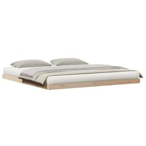vidaXL Bodenbettgestell Natur 213,5 x 184 x 9 cm Massives Kiefernholz