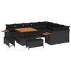 vidaXL Gartensofa-set 12 pcs Schwarz Poly-Rattan
