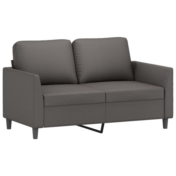 vidaXL 2-Sitzer-Sofa Grau 120 cm Kunstleder