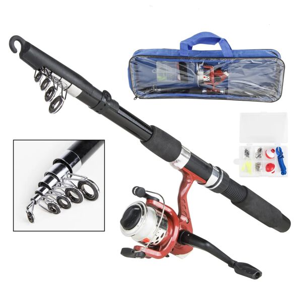 HI Angel-Set mit Teleskoprute Schwarz