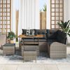 vidaXL Garten-Sofa-Set mit Kissen 8 pcs Grau Poly Rattan