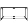 vidaXL Couchtisch mit Glasplatte Schwarz 78,5x40x40 cm Stahl