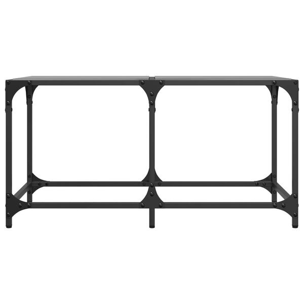 vidaXL Couchtisch mit Glasplatte Schwarz 78,5x40x40 cm Stahl