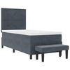 vidaXL Boxspringbett mit Matratze Dunkelgrau 90 x 190 cm Samt