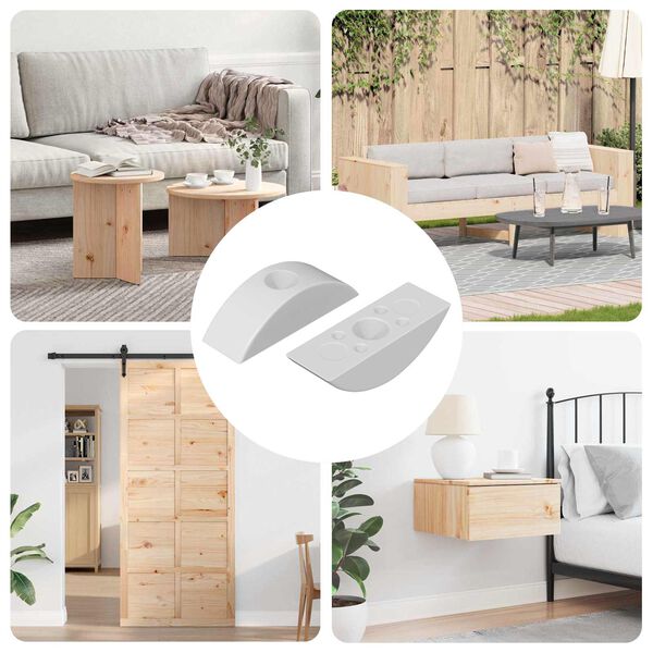 vidaXL Halbmond Waschscheibe 2 pcs Wei&szlig; M6 PP