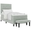vidaXL Boxspringbett mit Kopfteil Hellgrau 200 x 100 cm Samt