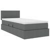 vidaXL Bett mit Stauraum und LED mit LED Dunkelgrau 100 x 200 cm Stoff