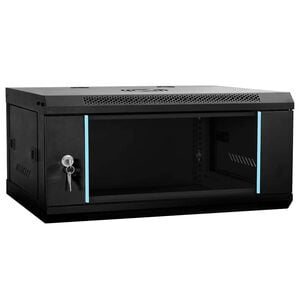 vidaXL Netzwerkschrank mit Speicher Schwarz 60 x 35 x 28 cm Stahl