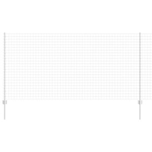 vidaXL Zaun mit Pfosten Silber