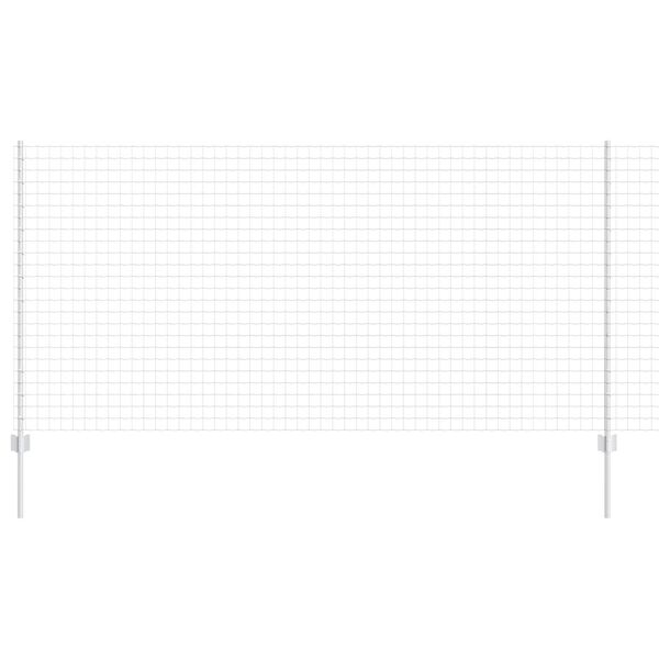 vidaXL Zaun und Pfosten Silber 1,2 x 10 m Stahl