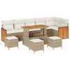 vidaXL Gartensofa-set 12 Stk. 8-Sitzanzahl Beige und Creme Poly-Rattan