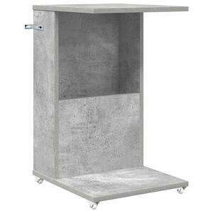 vidaXL Beistelltisch Mit Rad Beton Grau 40 x 35 x 60 cm Holzwerkstoff