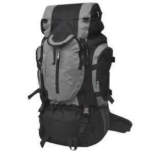 vidaXL Wanderrucksack XXL 75 L Schwarz und Grau