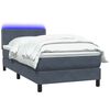 vidaXL Boxspringbett mit Matratze & LED Dunkelgrau 90x210 cm Samt