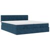 vidaXL Ottoman-Bett mit Matratzen Dunkelblau 200x200 cm Samt