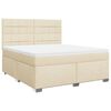 vidaXL Boxspringbett mit Matratze Creme 180x200 cm Stoff