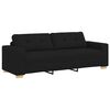 vidaXL Sofa 3 pcs Schwarz 221 x 80 x 80 cm Leinenmischgewebe