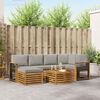 vidaXL Ecksofa Set 7 pcs Nat&uuml;rlich und Hellgrau Massivholz Akazie