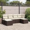 vidaXL Sofa Set mit Kissen 6 pcs Braun Poly Rattan