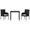 vidaXL Garten Essgruppe mit Kissen 9 pcs Schwarz Poly-Rattan