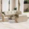 vidaXL 9-tlg. Garten-Sofagarnitur mit Kissen Beige Poly Rattan