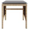 vidaXL Gartensofa 2-Sitzer mit Tisch und Hockern Beige Poly Rattan