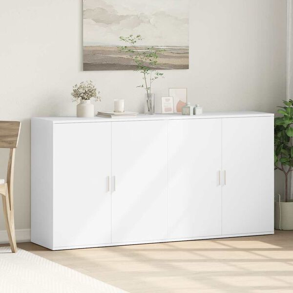 vidaXL Sideboards 2 Stk. Wei&szlig; 79x38x80 cm Holzwerkstoff