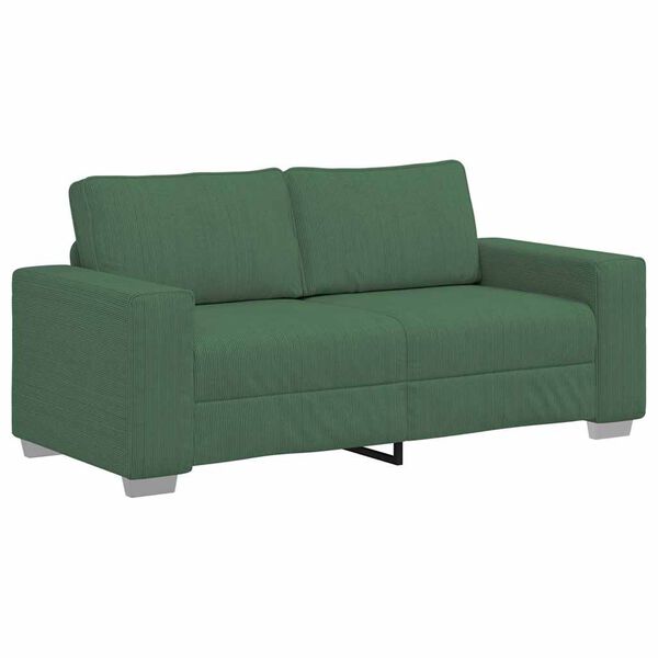 vidaXL Zweisitzer-Sofa Dunkelgr&uuml;n 180x77x82 cm Cordstoff