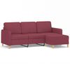vidaXL 3-Sitzer-Sofa mit Hocker Weinrot 180 cm Stoff