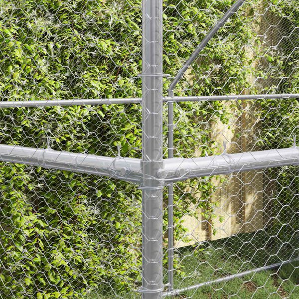 vidaXL H&uuml;hnerk&auml;fig 3 pcs Silber 600 x 200 x 200 cm Stahl und PE