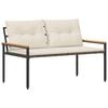 vidaXL Bank Outdoor 2 -Seater 116 x 67,5 x 72 cm Poly-Rattan Cremewei&szlig;
