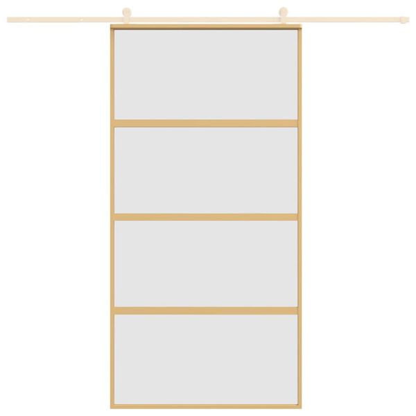 vidaXL Schiebet&uuml;r Golden 102,5x205 cm Matt ESG-Glas und Aluminium