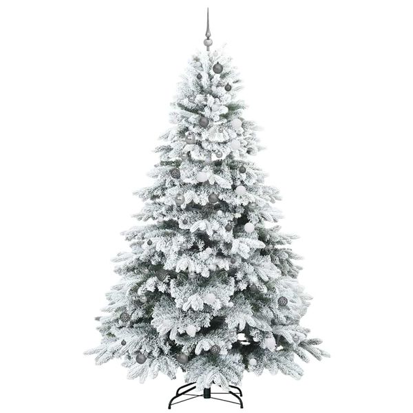 vidaXL K&uuml;nstlicher Weihnachtsbaum mit 300 LEDs Wei&szlig; 240 cm PE und PVC