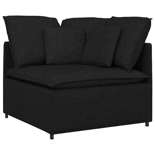 vidaXL Modulares Sofa Eckmodul mit Kissen Schwarz 100 cm